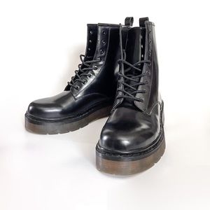 ZARA BLACK LUG SOLE LACE BOOTS SIZE 38